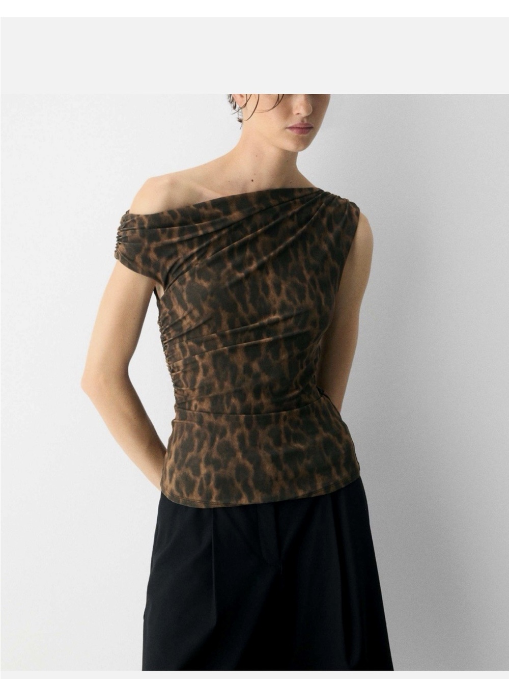 Aritzia One-Shoulder Leopard Print Camisole size L